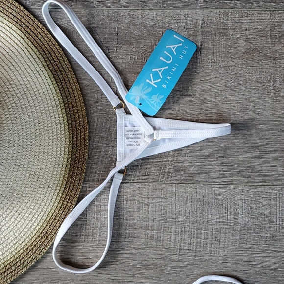 NWT  Kauai thong white bikini. ONE SIZE - Picture 7 of 7